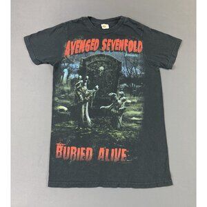 Vintage Y2K Avenged Sevenfold Buried Alive Band Tee Art Cemetery Skull Art Rare